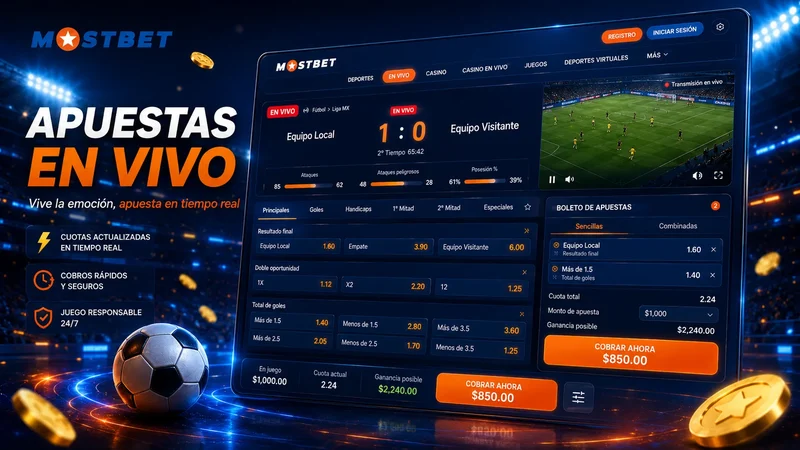 Apuestas en vivo y cash out en Mostbet