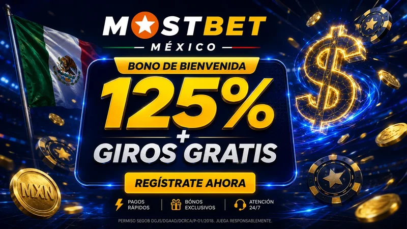 Bono de bienvenida del 125% hasta $6,000 MXN en Mostbet